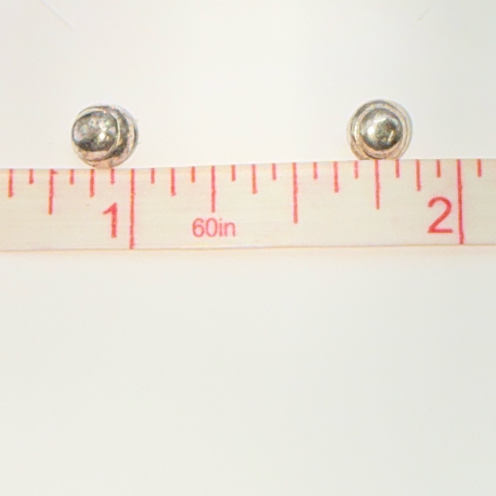 Chic Silver Ball Stud Earrings - image 3